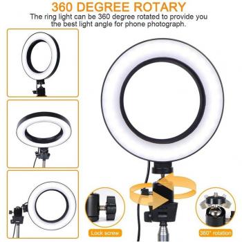 USB Powered LED Ring Light with Tripod for Makeup and Selfies