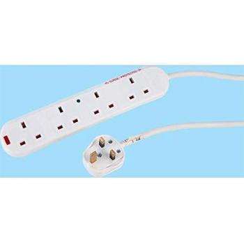 TruPower 4 Way Trailing Socket 2m Lead Surge Protected