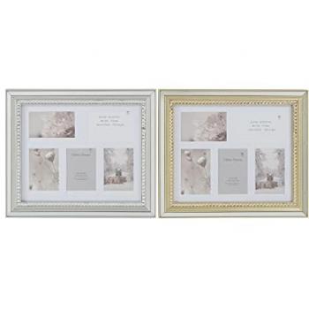 Luxurious Dual Photo Frame – 46.5 × 40 cm – Crystal Silver & Gold Finish – Polystyrene – 2 Units