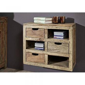 Hängendes Wandregal Shee­sham Grau Geölt – Nature Grey 66x25x56