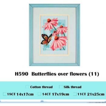 DIY Butterfly and Flowers Cross Stitch Package
