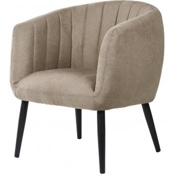 Butaca de descanso Ayaan: beige minimalista, patas negras resistentes