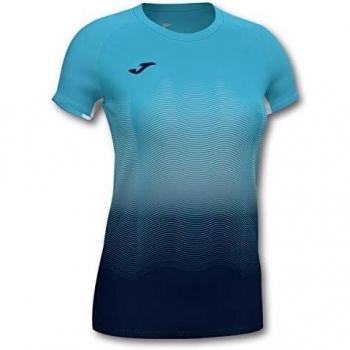 Joma Mädchen Elite VII Laufshirt, XS, Türkis und Marineblau