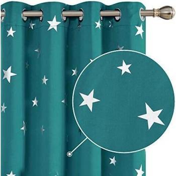 ThermaShield Bedroom Curtain – Silver Star Noise‑Reducing, Blackout, 46” × 84”, Dual Panel