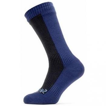 SealSkinz Unisex Kaltes Wetter Wasserdichte Socken – Mittellang, Schwarz/Blau, XL