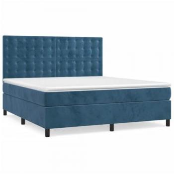 VidaXL Dunkelblaues Samt Boxspringbett 180x200 cm mit Matratze