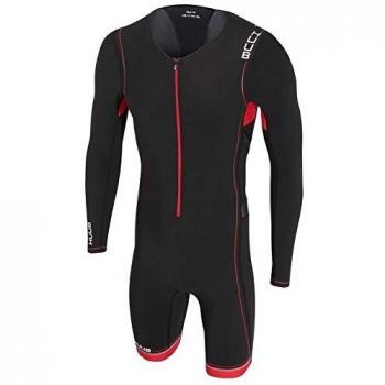 Huub Core Traje de Natación para Hombre, Manga Completa, Negro/Rojo, S