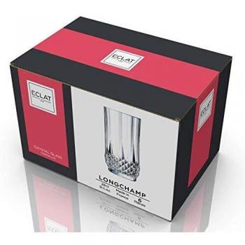 Set de 6 Verres Longchamp 28 cl, Cristal Transparent