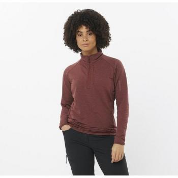 Polaire Salomon femme Essential Lightwarm demi-zip violet bordeaux