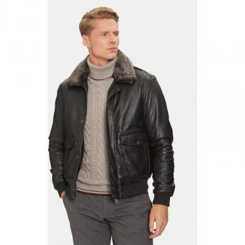 Schwarz Lederjacke New Pilot von Serge Pariente