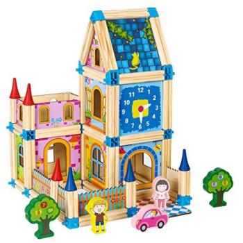 Set 6 in 1 Legno da Costruire Casa e Giochi EcoToys