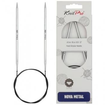 Aiguilles circulaires Nova Metal 80 cm – série 2,5‑5 – Gris