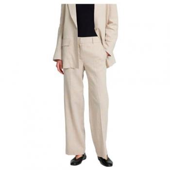 Elegante Weitbeins‑Leinenhose „Slftania‑Rita“ – Beige, Größe 36