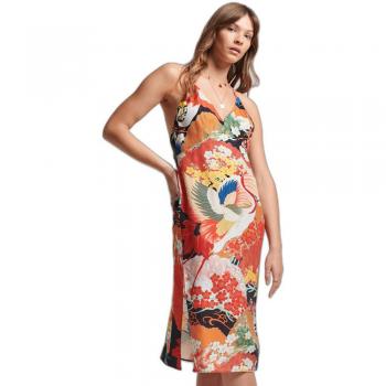 Superdry Vestido Halter Vintage Midi con Logo