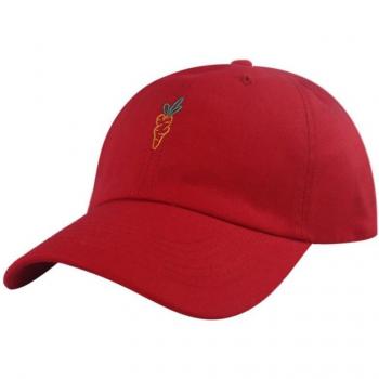 Gorra de algodón con protección solar y bordado de zanahoria