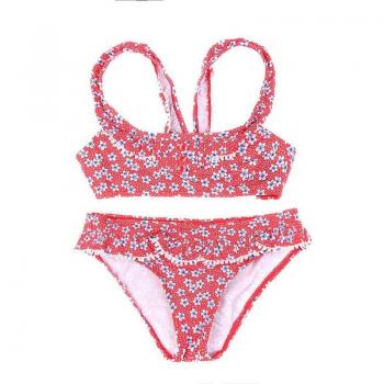 Kids' Two-Piece Red Floral Swimwear (4-16 Years) G1-CZ953
