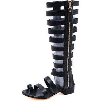 Black Velvet Gothic High-Top Knee Boots