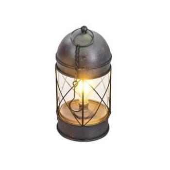 HUMAN COMFORT Retro LED-Laterne USB Campinglampe dimmbar aus Glas und Metall