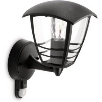 Traditionelle Wandaußenleuchte Creek mit Bewegungsmelder in schwarz