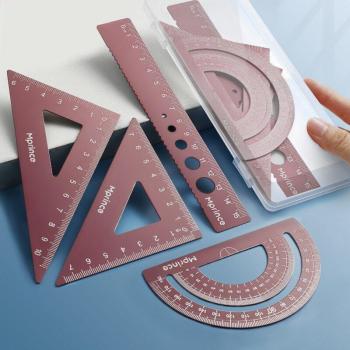 Ensemble de règles multifonctionnelles en métal, 4 pièces