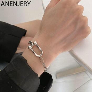 Pulsera de Cadena con Forma de U en Plata de Ley 925