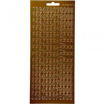 Stickers chiffres, dorés, 10x23 cm