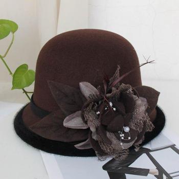Chapeau d’église en feutre (noir-blanc) – Mode femme, hiver chic