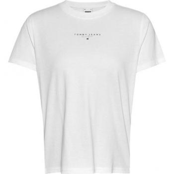 Tommy Jeans Damen T-Shirt Essential Logo Weiß Regular Fit XS