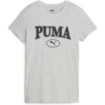 Puma Women’s Heather Grey Cotton Squad Shirt, XS
