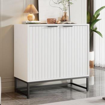 Puesto de Almacenamiento REDOM Blanco, 2 Puertas y Tiradores Metálicos 80x40x80