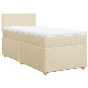 VidaXL Sommier à lattes 90x190 cm Crème, tissu