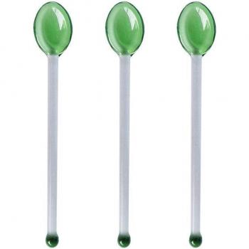 3Pcs Petite Glass Coffee Mixing Spoons