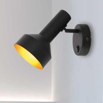 Steinhauer – Spot Mural Doré Métal, Spots Noirs Directionnels, Hauteur 18 cm