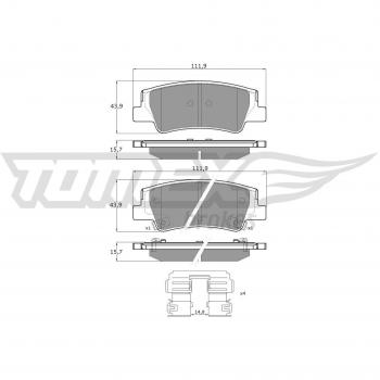 TOMEX TX60‑26 Dual Disc Brake Pad Set