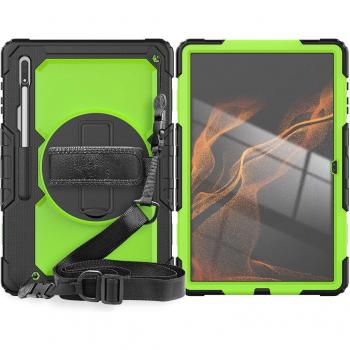 Titan Shield Rotatif – Protection 360° pour Samsung Galaxy Tab S8 Ultra 14,6″ (SM‑X900/X906) avec Dragonne