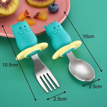 Soft Silicone Baby Spoon and Fork Set