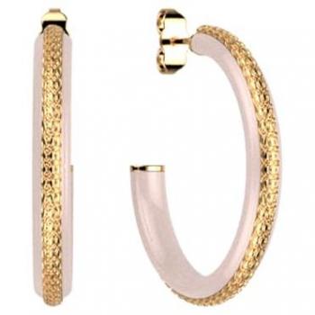 Boucles d’oreilles Les Georgettes – Créoles Cadettes Sunset Grand Format, Nude, Métal Doré