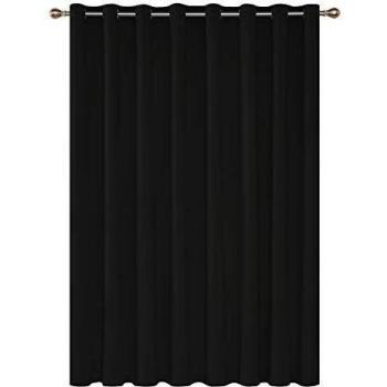 Deconovo Hitzeschutz Vorhang 213x254 cm Schwarz