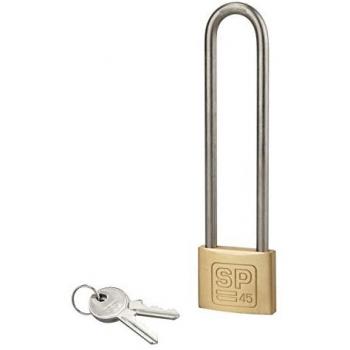 Lucchetto a chiave SP anticorrosione in acciaio inox 45 mm con 2 chiavi in ottone
