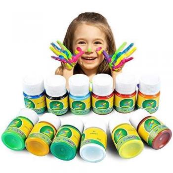 Magicdo Washable Finger Paint, 12 Colors Safe Kid's Paint 12 x 30 ml
