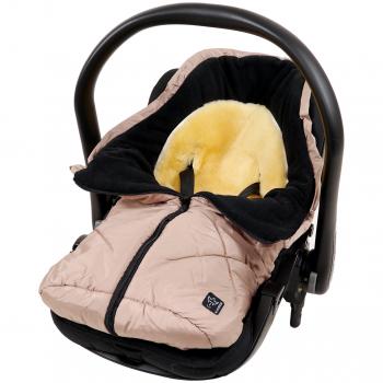 Kaiser Babyschalen‑Fußsack Little Sheepy mit Lammfelleinlage – sand