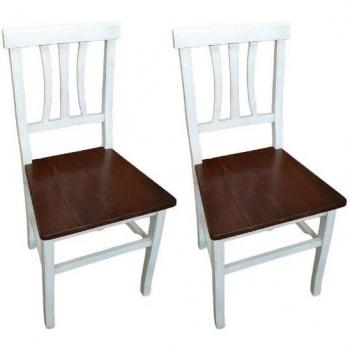Due sedie shabby bicolore legno, dimensioni 43x45x91 – Mobili 2G