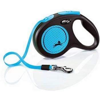 Dog Lead Flexi NEW NEON Blue Size M