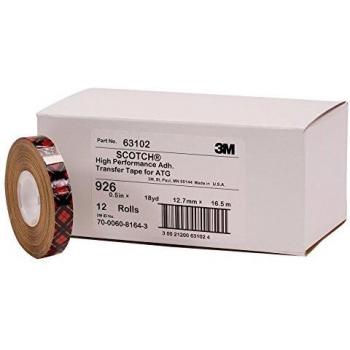 3M 926 ATG Klebstoff-Film, hohe Klebekraft, für Kunststoffe wie PE, PP, 19 mm x 33 m, Transparent (48-er Pack)
