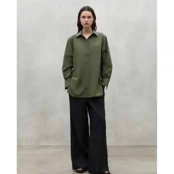 Ecoalf Andrea Camicia a Maniche Lunghe Khaki M