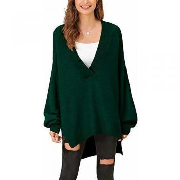 Haut Sexy Mode Femme Col V Vert Foncé M
