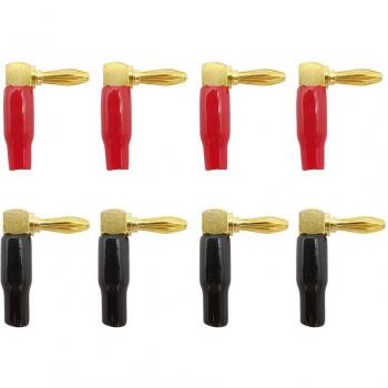 Pares de Conectores Banana 90 Grados Chapados en Oro