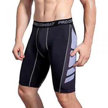 Compression Shorts per Corsa Uomo AMZSPORT XL N&B