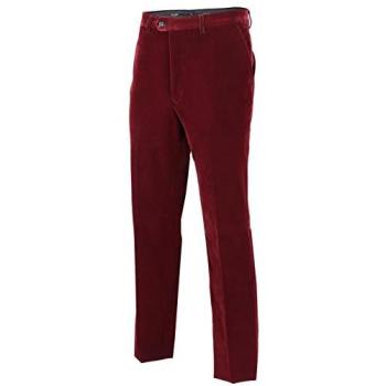 Men’s Velvet Dinner Party Trousers – Crimson Sophistication, 34