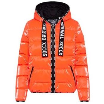 Winterjacke für Damen in Neonorange von SOCCX, Größe L